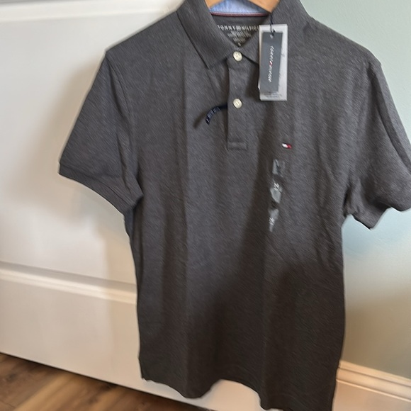NWT Tommy Hilfiger Men's Short Sleeve Moisture Wicking Stretch Polo Shirt gray - Picture 5 of 7